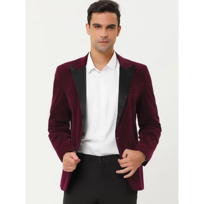 Lars Amadeus Men's Velvet Blazer One Button Party Prom Tuxedo Dinner Suit Blazer 3 Lars Amadeus Men's Velvet Blazer One Button Party Prom Tuxedo Dinner Suit Blazer