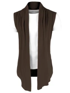 Lars Amadeus Men Casual Open Front Sleeveless Irregular Hem With No Button Cardigan Vest -Refrigiwear US Shop GUEST d00db069 c2a9 417d 9100 9138286bc692
