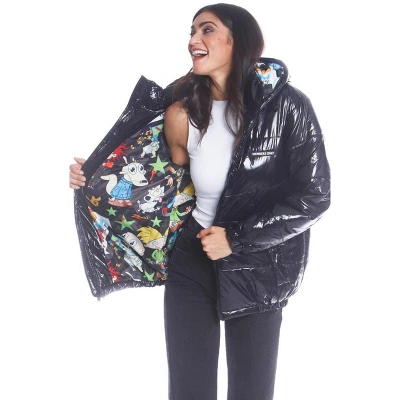 Members Only Women's Shiny Collab Puffer Oversized Jacket 4 Members Only Women's Shiny Collab Puffer Oversized Jacket - Image 2