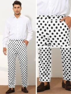Lars Amadeus Men's Regular Fit Flat Front Polka Dots Printed Pants -Refrigiwear US Shop GUEST dc6c3b93 2220 4e17 af51 9131ed7548b0