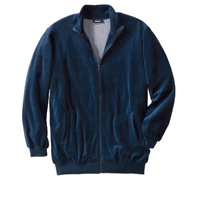 KingSize Men's Big & Tall Velour Full-Zip Jacket 5 KingSize Men's Big & Tall Velour Full-Zip Jacket - Image 3
