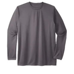 KingSize Men's Big & Tall Moisture Wicking Long-Sleeve Crewneck Tee
