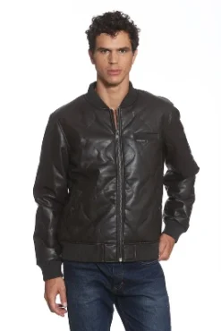 Members Only Men's Faux Leather Oval Quilted Bomber -Refrigiwear US Shop GUEST ed48aa37 02e1 4762 a4dd f13395b298cb