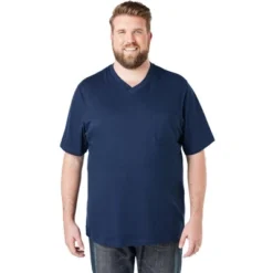 Front Page 27 Boulder Creek By KingSize Men's Big & Tall Heavyweight Pocket V-Neck Tee