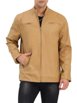 Lars Amadeus Men's Stand Collar Zip Up Motorcycle Biker Faux Leather Jacket -Refrigiwear US Shop GUEST eebfd405 a53b 4bed a96d 5991e8d84778