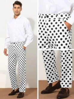 Lars Amadeus Men's Regular Fit Flat Front Polka Dots Printed Pants -Refrigiwear US Shop GUEST f0ded02b 9190 4378 b5a6 9cca2ac35ece