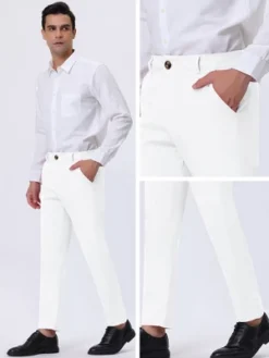 Lars Amadeus Men's Straight Fit Flat Front Chino Solid Color Dress Pants -Refrigiwear US Shop GUEST f789a2c7 e3ad 4643 9503 6be877462ada