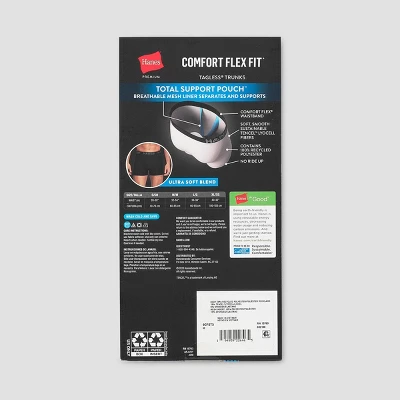 Hanes Premium Men's 3pk Trunks With Anti Chafing Total Support Pouch 4 Hanes Premium Men's 3pk Trunks With Anti Chafing Total Support Pouch - Image 2