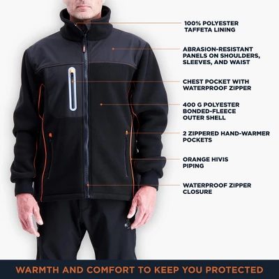 RefrigiWear Men's Insulated PolarForce Hybrid Fleece Jacket With HiVis Piping 4 RefrigiWear Men's Insulated PolarForce Hybrid Fleece Jacket With HiVis Piping - Image 2