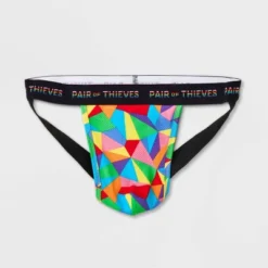 Pair Of Thieves Men's Rainbow Abstract Print Super Fit Jockstrap - Red/Blue/Green -Refrigiwear US Shop GUEST fb84cce9 1798 4b47 bc3a 192fd0f767e2