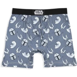 Star Wars Mens' The Mandalorian 2 Pack Boxers Underwear Boxer Briefs Grey